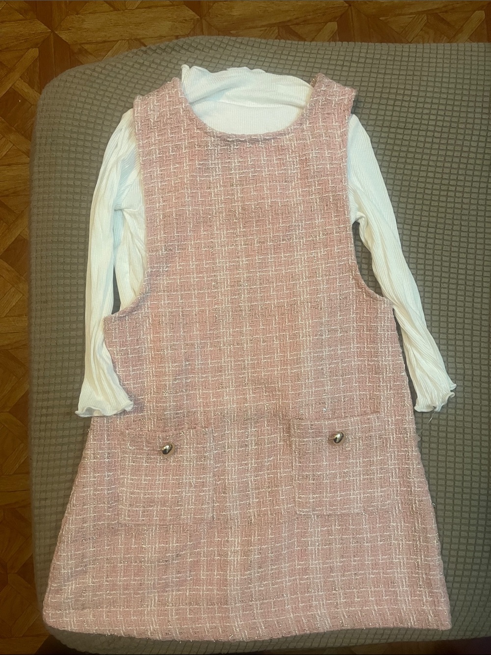Kids pink pinafore dress